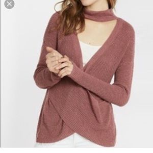 Express choker wrap sweater.